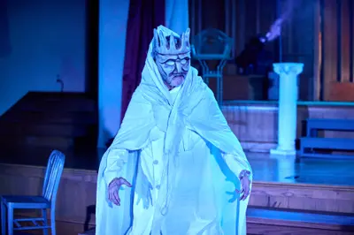 Cole Castine as Xerxes in The Persians at Wisconsin Classic Stage, 2026. Photo: Paul Ruffolo Photography
