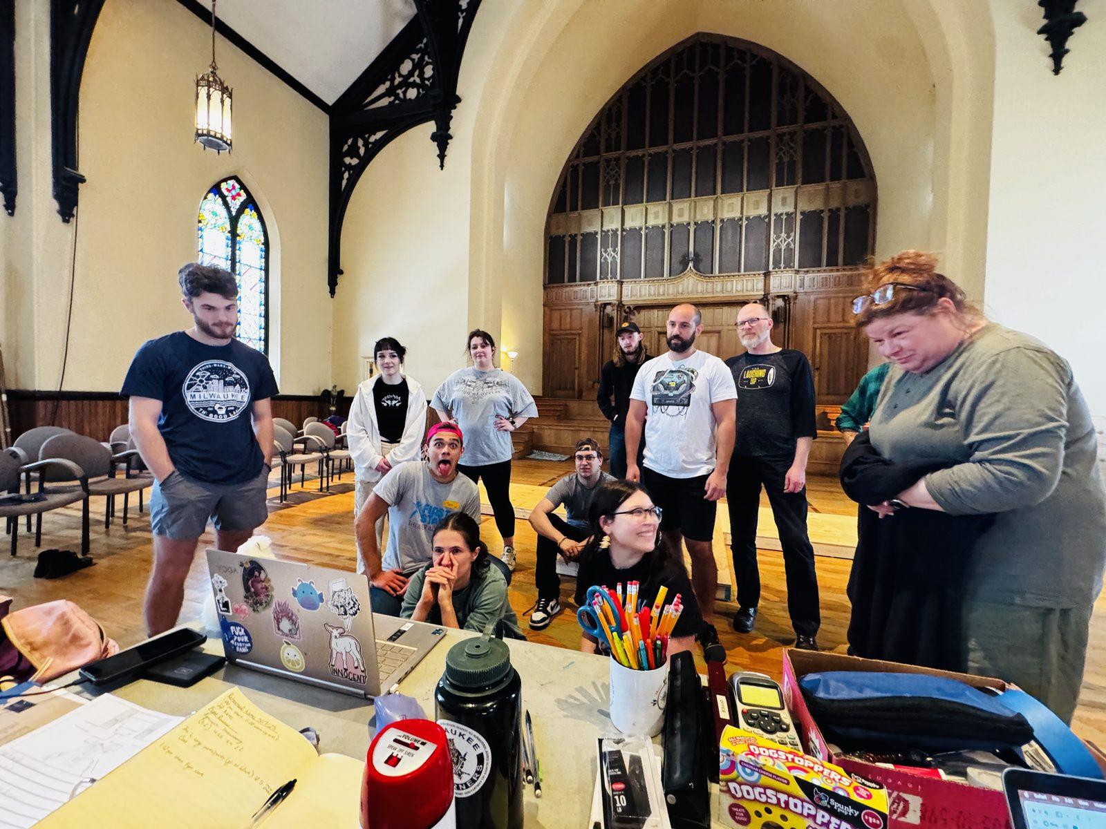 The WCS ensemble gathered in rehearsal at Calvary Presbyterian Church