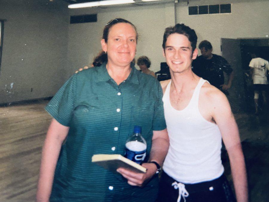 Josh Pohja and Anne Bogart training together, 1998